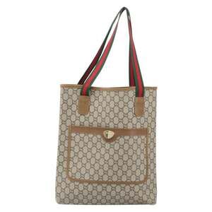 Gucci GG Plus Web Coated Canvas Tote Bag Beige